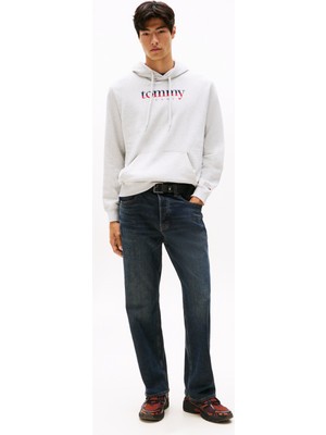 Tommy Jeans Kapüşon Yaka Açık Gri Erkek Sweatshırt DM0DM22113P09 Tjm Reg Dna Hoodıe Ex