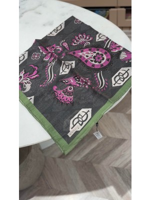 İpekevi Ipekevi Desenli Tensel Eşarp Haki