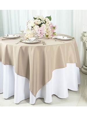 Metinev Yuvarlak Keten Dökümlü Masa Örtüsü – Doğal ve Zarif Tasarım