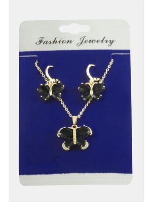 Fantastik Store Kelebek Zirkon Taşlı Set Kolye