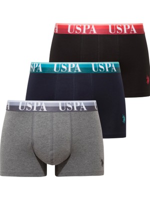 U.s. Polo Assn. Erkek 201 Siyah - Antrasit  Melanj- Lacivert 3 Lü Boxer