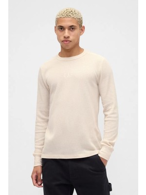 Gap V-FRCH LS WAFFLE MINI LOGO CREW