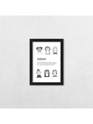 Tuffy Design Kadın Temalı Çerçeveli Tablo - 13X18 cm Siyah