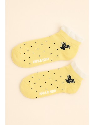 Katia & Bony Çocuk  Puantiyeli Step Çorap Sarı