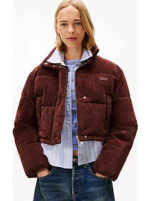 Tommy Hilfiger Tjw Kadife Şişme Kadın Kahverengi Ceket DW0DW21658GS7