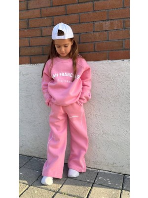 Narin Kids 3 Ip Şardonlu Garson Boy Oversize Jagger Paça Kışlık Kız Çocuk Alt Üst Takım