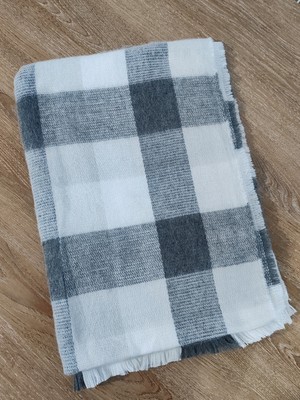 Cadde Dükkanı Omuz ve Boyun Şalı Zara Şal Ekru Gri