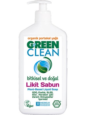 4 Adet   Green Clean Bitkisel Likit Sabun 500 ml