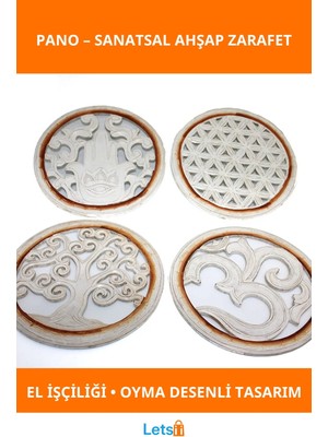 Letsii El Işçiliği Ahşap Duvara Asmalı Pano Şık ve Zarif Tasarım