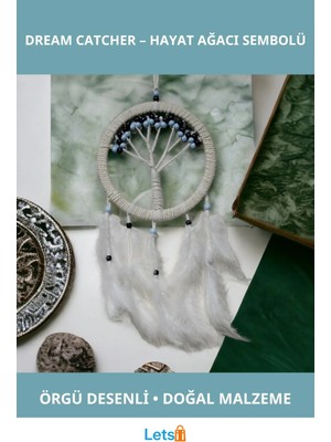 Letsii Rüya Kovan Hayat Ağacı Dream Catcher 57 cm Uzunluk