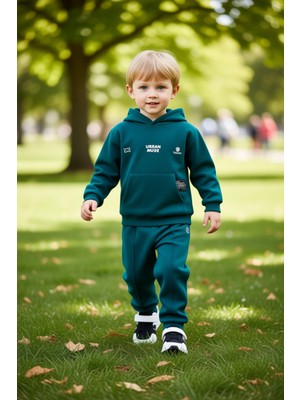 PayBuy Erkek Çocuk Kapüşonlu Regular Örme Sweatshirt ve Eşofman Altı Takımı Kaliteli Şık Rahat