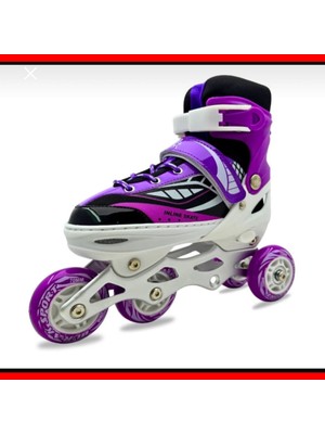 Burak Can Sport Ayarlanabilir 2 1 Işıklı Metal Gövde Alıştırma Pateni Çanta Hediyeli Işıklı