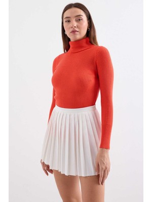 Onno Style Fitilli Balıkcı Yaka Bayan Kazak