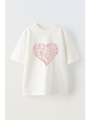 Anetos Black Pınk 9 Baskılı Ünisex Pamuk Beyaz Oversize T Shirt