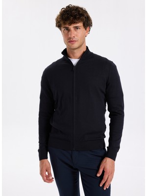 Fabrika Lacivert Erkek Hırka 2XL Normal Kalıp Kumaş Özellikli F5WM-HRK 2578