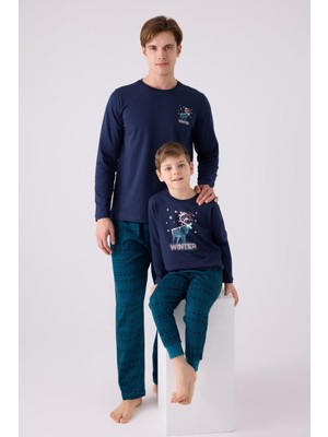 Arnetta Baba Oğul Lacivert Pijama Takım, Kombin Yapmak Için Tek Tek Sepete Eklenmelidir