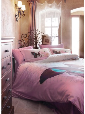 Aryıldız Home Papillion Saten Çift Kişilik Nevresim Takımı 200×220 cm
