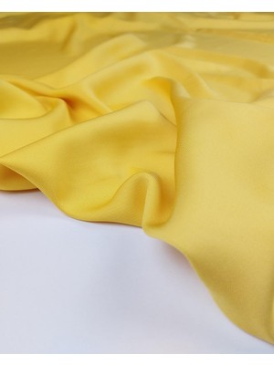 Kumaş Parça Koyu Sarı Renkte Krep Kumaş (En 125 cm x Boy 220 Cm)