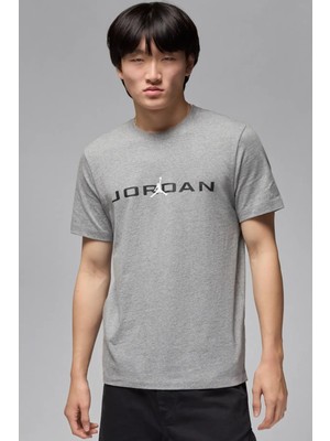 Nike Jordan Air Tee Ss Crew Gray Erkek Günlük Pamuklu Tişört Gri