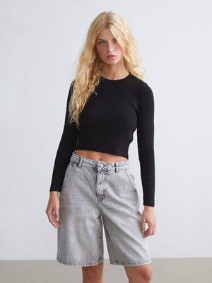 LC Waikiki Yeni Sezon Bisiklet Yaka Kadın Triko KAZAK_8684686802879