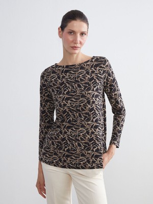 LC Waikiki Yeni Sezon Bisiklet Yaka Desenli BLUZ_8684690823747