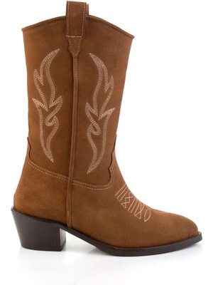 Bambi Taba Hakiki Deri Kadın Bot & Bootie K02531255002