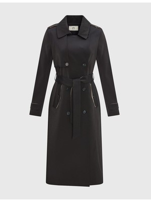 İLVİ Arira Siyah Kadın Trençkot