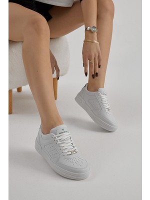 Tonny Black Unisex Beyaz Yeşil Termo Taban Bağcıklı Günlük Spor Ayakkabı