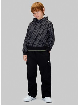 Calvin Klein Baskılı Erkek Çocuk Siyah Sweatshırt IB0IB02565BEH