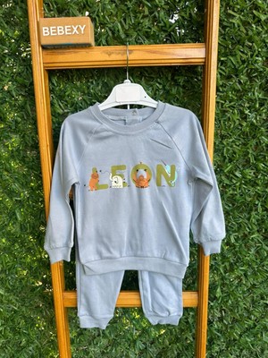 bebexy Leon Yazılı Gri Takım