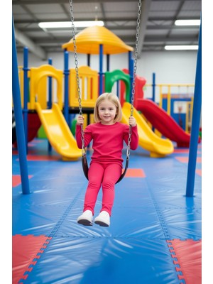 FRM Kız Çocuk Pamuklu Fitilli Üst ve Geniş Paça Tayt Takımı Kaliteli Şık Rahat  Günlük