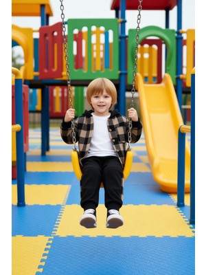 FRM Erkek Çocuk Pamuklu 3'lü Ekose Gömlek ve Pantolon Seti Kaliteli Şık Rahat  Günlük