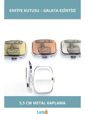 Letsii Galata Kulesi Baskılı Istanbul Temalı Metal Enfiye Kutusu