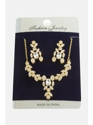 Fantastik Store Yaprak Zirkon Taşlı Set Kolye