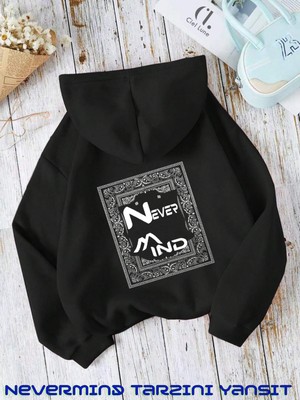 Nevermind Carpet Regional Baskılı Oversize Unisex Kapüşonlu Sweatshirt