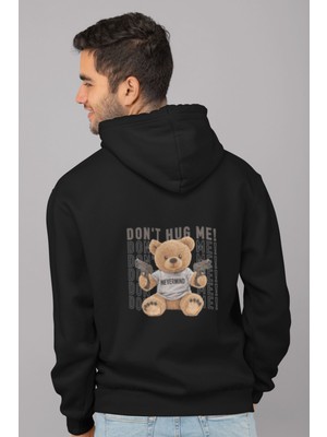 Nevermind Hug Me Baskılı Streetwear Oversize Unisex Kapüşonlu Sweatshirt