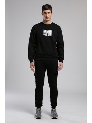 Lee Cooper Lionel Erkek O Yaka Sweatshirt Siyah