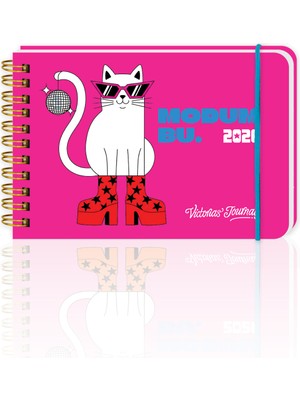 Victoria's Journals Günlük Spiralli Yatay Cep Ajanda 2026 | 13,5x9,5 cm Soft Touch Kapak