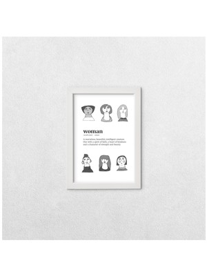 Tuffy Design Kadın Temalı Çerçeveli Tablo - 13X18 cm Beyaz