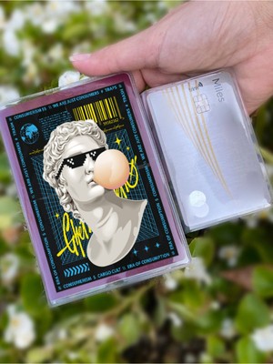 Nurdic Hipster Heykel Desenli Universal Şeffaf Pasaport Kılıfı Model Tüm Ülke Pasaportlarına Uygun