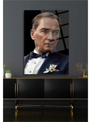 AR AJANS KANVAS TABLO Mustafa Kemal Atatürk Yapay Zeka Günümüzdeki Hali Cam Tablo