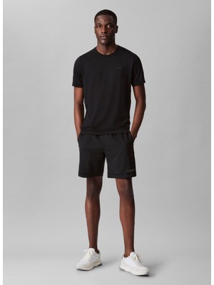 Calvin Klein Jeans Bisiklet Yaka Düz Siyah Erkek T-Shirt LVGMS5K176UB1 Ss Lt Wt Tee