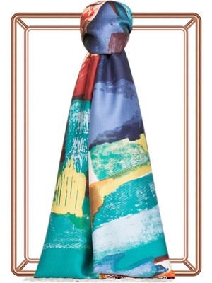 İpekevi Ipekevi Desenli Ipek Şal - Fırça Darbesi Desen - Krem