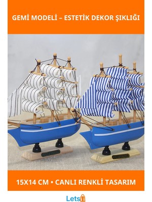 Letsii Estetik Dekoratif Plastik Gemi Model 2 15X14 cm