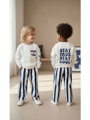 Soldier x Stone Baskılı Çocuk Takımı – Sweatshirt & Denim Pantolon