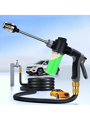 GreaTech Yüksek Basınçlı Sulama Yıkama Köpük Tabancası 360° Dönebilen Bahçe Sulama Araba Yıkama Seti
