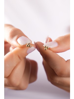 Sunshine 925 Ayar Gümüş Gold Kaplama 3 Toplu Model Küpe