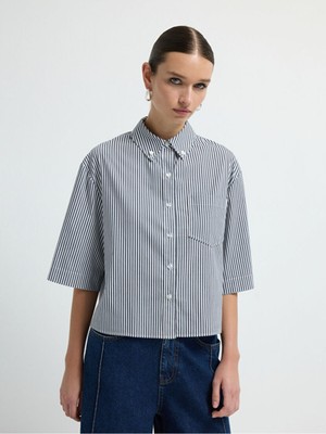 Adl Çizgili  Gömlek C.lacivert 13045801000