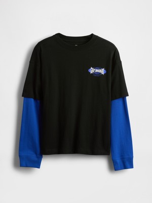 Gap Erkek Çocuk Siyah 2-In-1 Graphic Baskılı T-Shirt