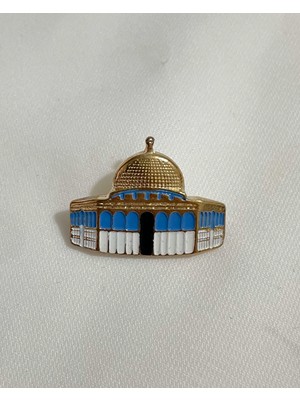 Zaytoon 3D Kubbet-Üs-Sahra\'nın Simgesi Altın Renkli Tasarımlı Metal Yaka Rozeti A300063